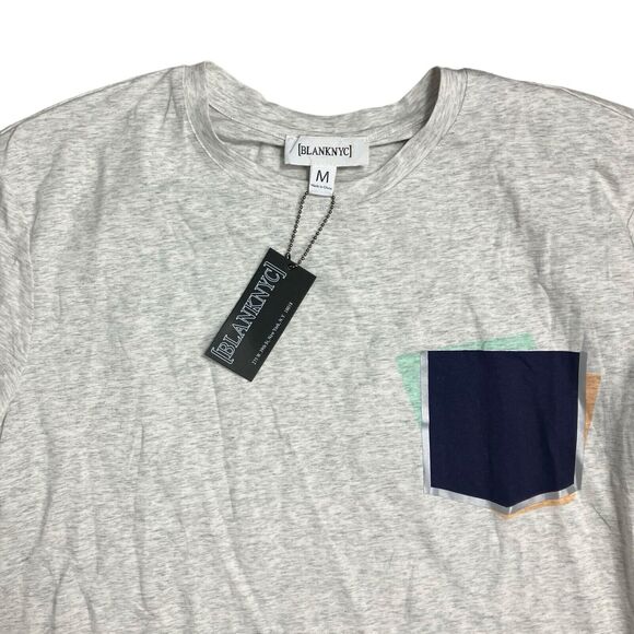 Blank NYC T-Shirt Mens M Light Grey I Wish I Was Graphic Block Tee Short Sleeves - Picture 1 of 9